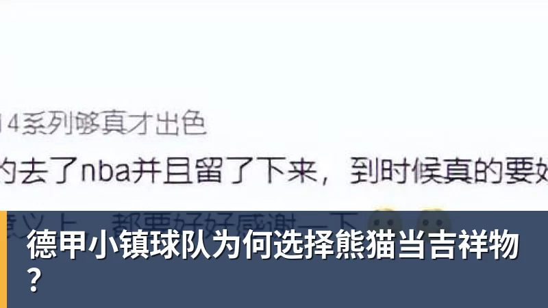 德甲小镇球队为何选择熊猫当吉祥物？